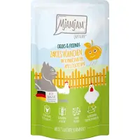 MjAMjAM Chicks & Friends - Quetschbeutel Adult Cat - Huhn mit Apfel - 12 x 125 g