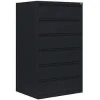 LÜLLMANN Karteischrank, 6 Schubladen, dreibahnig, 1320 x 760 x 620 mm, tiefschwarz
