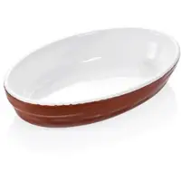 Playflip 12x Backform oval 22 x 13,5 x 4 cm braun, Porzellan