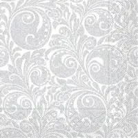 Mank Serviette Tissue Jordan in Silber, 33 x 33 cm, 100 Stück - Weihnachten Ornamente