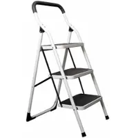 Pavo 1x Premium 3-Stufen Haushaltsleiter Stehleiter Klappleiter 113cm aus Stahl