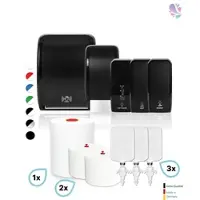 Blanc HYGIENIC HYGIENE-KOMPLETT-Set SENSOR: Handtuch-, Schaumseifen-, Desinfektions-, Toilettenpapierspender & Sitzreiniger inkl. Füllmittel