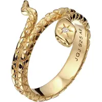 Elli Ring Schlange Wickelring Zirkonia 925 Silber Vergoldet Elli Gold