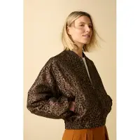 Sissy-Boy Bomberjacke Mit Leoprint - Dunkelbraun | Größe: L
