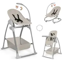 Hauck Sit N Relax 3in1, Multifunktions-Hochstuhl, Gepolsterter Sitz, Beige, Einfarbig, 5-Punkt, 15 kg