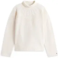 Tommy Hilfiger Tonal Fairisle Mock-neck Ivory Petal Größe: XL | Pullover Outlet | Damen | Weiß