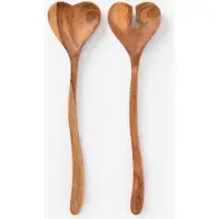 Sissy-Boy Salatbesteck Aus Holz Mit Herz - Braun