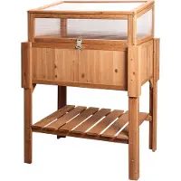 Needs&wants® Großes Hochbeet mit Frühbeet-Aufsatz Abdeckung aus Holz für Garten Balkon, Pflanzbeet mit Gewächshaus Frühbeetkasten mit Deckel Dach