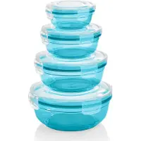 OEM Grizzly-ersettingsset aus 4 Kunststoffbehältern (0,4L, 0,8L, 1,4L, 2,3L), rund, 100% luft- und wasserdicht, magnetronbeständige Lagerbehälter, Benzinresistente Behälter