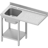 Stalgast Spültisch ECO mit Grundboden und Überstand 1200x700x900 mm, mit einem Becken links, mit Aufkantung, Selbstmontage