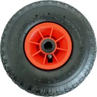 Baumarktplus Sackkarrenrad Luftrad 260x85 mm 3.00-4 75 mm zentrierte Nabe Ø 20 mm rot robustes 4 PR Gewebe