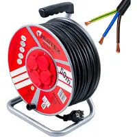 VERTEX PB50METAL Forl?ngerkabel 50 m 3x2,5 mm 3000 W IP44 Sort