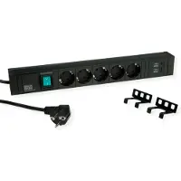 Bachmann CONNECT LINE 5xSchutzkontakt, Schalter USB A&C 22W, schwarz