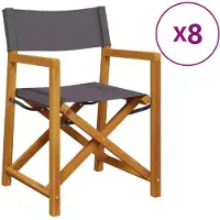 Syfax Klappbare Gartenstühle 8 Stk. Dunkelgrau Stoff