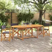 vidaXL Möbel Klappbare Gartenstühle 4 Stk. Dunkelgrau Stoff - Gartensessel 3208919