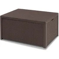 Allibert by KETER Allibert 220001 Lounge Tisch Arica, Kissenboxfunktion, Rattanoptik, Kunststoff, braun