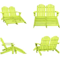 vidaXL 2 Sitzer Adirondack Gartenbank mit Fußstütze Tannenholz Grün - Gartenstuhl - Gartenstühle - Gartensessel - Außenstuhl