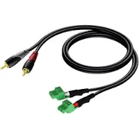 Procab CLA832, 2 x RCA, Männlich, 2 x Terminal, 1 m, Schwarz, Grün