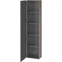 Duravit Hochschrank L-CUBE 400x243x1760mm Ans li fla grey hochglanz Anschlag links flannel grey hochglanz