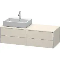 Duravit Waschtischunterbau XSQUARE 400x1400x548mm, Becken links taupe matt