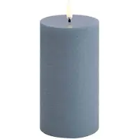 Uyuni - LED pillar candle - Hazy blue, Rustic - 7,8x15,2 cm (UL-PI-HB78015)