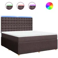 Syfax Boxspringbett mit Matratze Dunkelbraun 180x200 cm Stoff