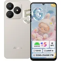 Doogee Neo S25 Pro 5G Android 15 Smartphone Ohne Vertrag 32GB+256GB/TF 2TB, 6.75" 120Hz 5280mAh 64MP+16MP 4G Dual SIM Handy NFC GPS/Widevine L1, Gold