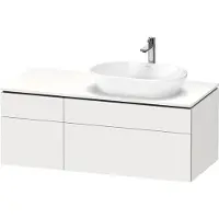 Duravit L-Cube Konsolenwaschtischunterbau wandhängend, inklusive Konsolenplatte, 4 Auszüge, Becken rechts, 1220x482x550mm, LC4874018180000