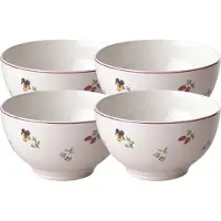 Villeroy & Boch Schale "Bols Petite Fleur ø 14 cm 4er Set weiß", weiß, B:14cm H:7,8cm L:14cm T:14cm Ø:14cm, Schüsseln, Schale, Spülmaschinengeeignet, Mikrowellengeeignet