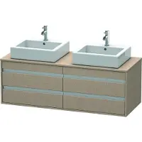 Duravit Ketho Konsolenwaschtischunterbau wandhängend, 1400x496x550 mm, 4 Schubkästen, für 2 Aufsatzbecken, beidseitig, KT6657B7575