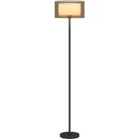 HOMCOM Stehlampe, Stehleuchte mit E27 Fassung, Lampenschirm aus Stoff, Schwarz