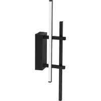 Eglo LED Wandlampe Trepiliano, Wandleuchte innen mit indirekter Beleuchtung, Schlafzimmerlampe in Stabform, Metall in Schwarz, warmweiß