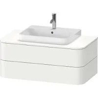 Duravit Happy D.2 Plus Konsolenwaschtischunterbau wandhängend, 1000x550 mm, 2 Schubkästen, für Aufsatzbecken, HP4971036360010, Farbe: Weiß Seidenmatt Lack mit Innenbeleuchtung