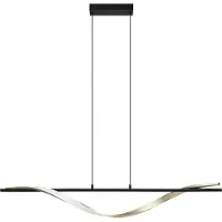 Eglo LED Pendelleuchte Conaprato 20W CCT warm-/tageslichtweiss 2700-6500K Schwarz Messing-gebürstet Aluminium Stahl 115x11,5cm 902135