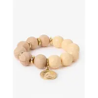 Sissy-Boy Perlenarmband Mit Münz-Anhänger - Beige