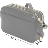 Ted Baker Umhängetasche Stina Double Zip Croc Effect Mini Camera Bag Black schwarz