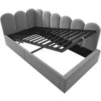 MODFU Chaiselongue mit LED-Ambiente und USB-Anschlüssen,Loungesofa Relaxsessel für Wohnzimmer, Schlafzimmer,Polstersessel Sofa mit seitlichen Getränkehaltern,Dunkelgrau
