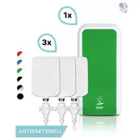 Blanc HYGIENIC SET: Schaumseifenspender SENSOR, berührungslos Blanc Cosmos versch. Farben+3x 1-Liter Schaumseife antibakteriell - PRODUKTSET : Farbe - Grün / Weiß