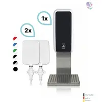 Blanc HYGIENIC SET: Schaumseifenspender SENSOR Cosmos (berührungslos) +2x1L Schaumseife mild+ Edelstahlhalterung mit Auffangschale Wandmontage