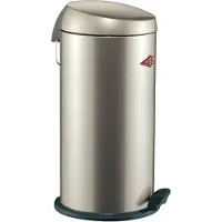 Wesco Abfalleimer CAPBOY Maxi in NEUSILBER mit Abfallvolumen 22 Liter / Treteimer