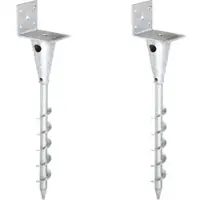 GAH Alberts Alberts 2 x L-Pfostenträger für Vierkantholzpfosten, Höhe 470 mm, 95x70x70 mm, feuerverzinkt, zum Einschrauben