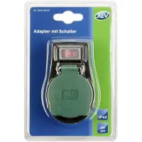 REV Adapter w. switch IP44 black-green