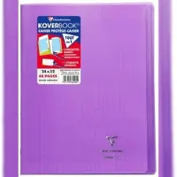 Clairefontaine 10x Koverbook, Heft 24x32 cm, 24 Blatt 90g, französische Lineatur Seyès, Einband aus transparentem Polypropylen - Violett 984405C