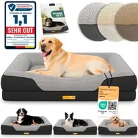 ELONEO Orthopädisches Hundebett, Schwarz - Größe L