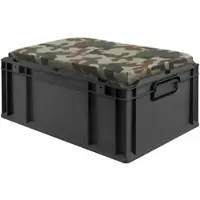 Proregal Eurobox Nextgen Seat Box Camouflage HxBxT 26,5x40x60cm 44 Liter Griffe Geschlossen Schwarz Eurobehälter Sitzbox Transportbox