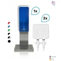 Blanc HYGIENIC SET: Desinfektionsspender SENSOR Cosmos (berührungslos) +2x1L Händedesinfektion+Edelstahlhalterung mit Auffangschale Wandmontage