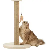 Acaza - Kratzbaum - Kratzbaum für Katzen - Katzenbaum - Höhe 64 cm - Beige