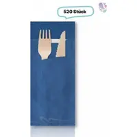 Blanc HYGIENIC Bestecktasche mit integrierter Serviette, 8,5 x 20 cm, 520 Stück, verschiedene Designs, unbedruckt