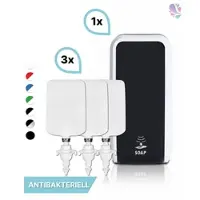 Blanc HYGIENIC SET: Schaumseifenspender SENSOR, berührungslos Blanc Cosmos versch. Farben+3x 1-Liter Schaumseife antibakteriell - PRODUKTSET : Farbe - Schwarz / Wei