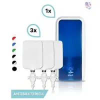 Blanc HYGIENIC SET: Schaumseifenspender SENSOR, berührungslos Blanc Cosmos versch. Farben+3x 1-Liter Schaumseife antibakteriell - PRODUKTSET : Farbe - Blau / Weiß